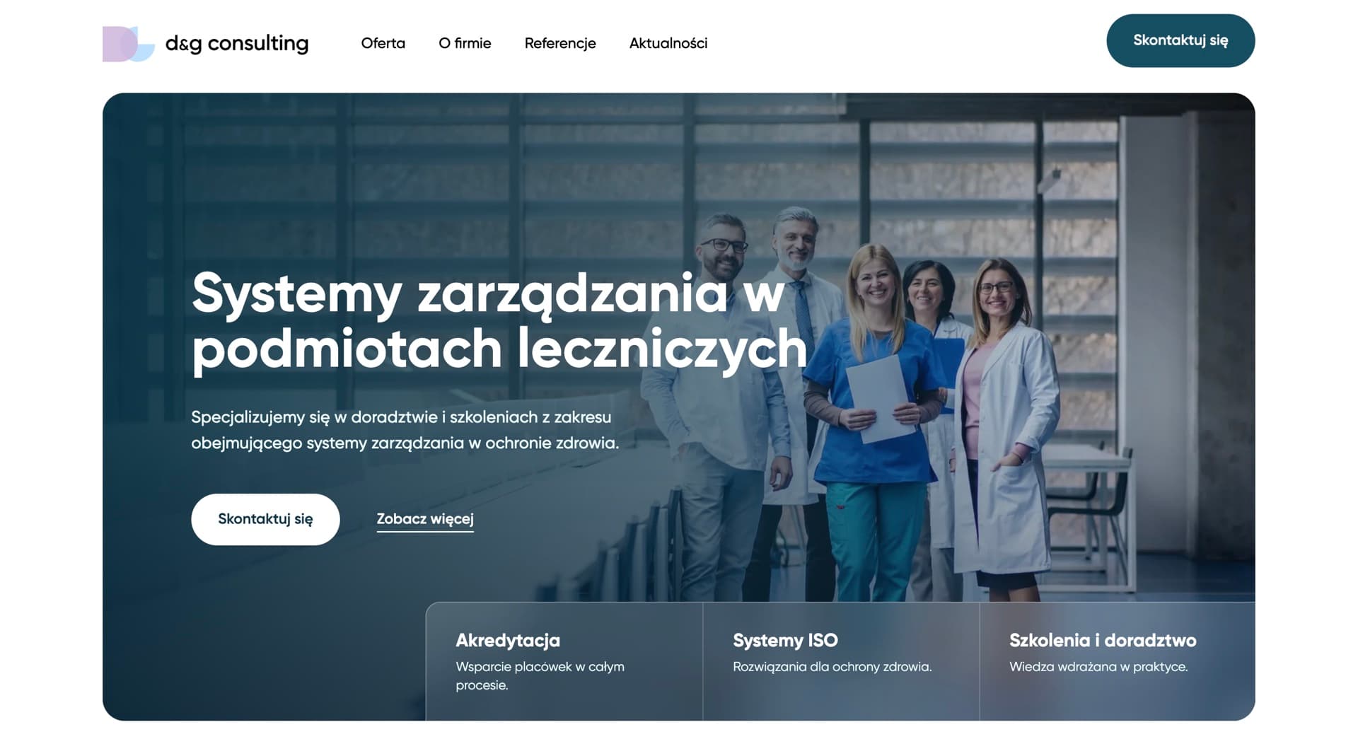 Strona główna d&g consulting z ofertą dla podmiotów leczniczych
