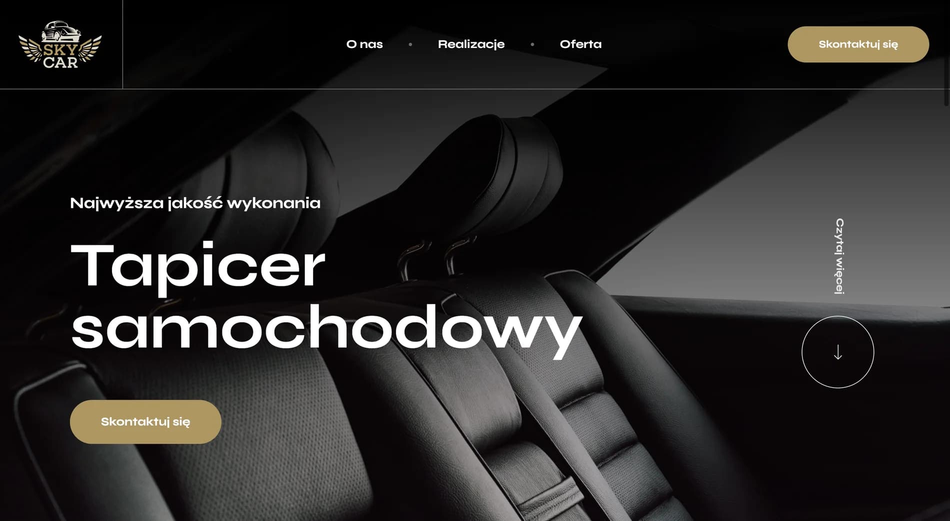 Strona pracowni tapicerstwa samochodowego Sky Car